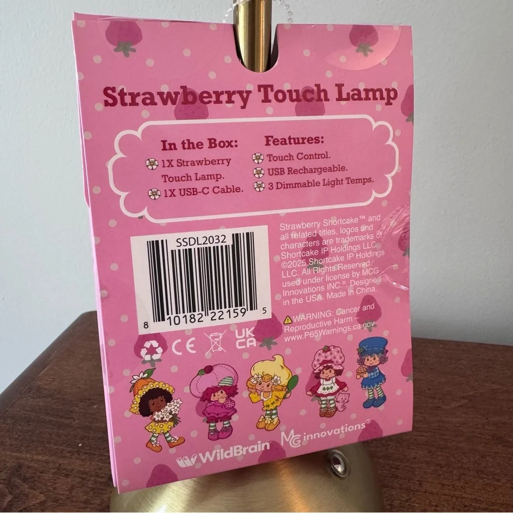 Viral Strawberry Shortcake Touch Lamp - touch control - USB rechargeable